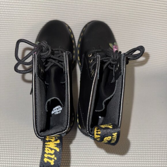 Dr. Martens 1460 Vonda II Floral Embroidered Black Leather Combat Boots Women 6 - Picture 6 of 8